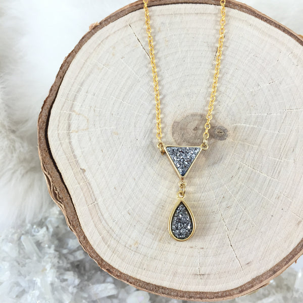 Silver Double Druzy
