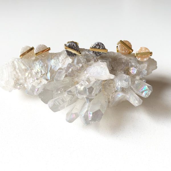 Saturn Druzy Studs